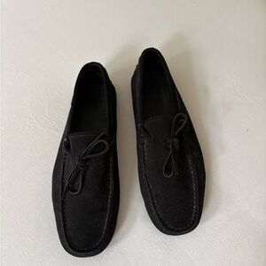 Tod's Black Suede Driving Loafers